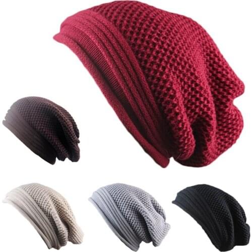 Knitted Hat Winter Hats For Women Men Skullies Beanies Mask Striped Beanie Gorros Bonnet Warm Baggy Soft Thick Hat Caps