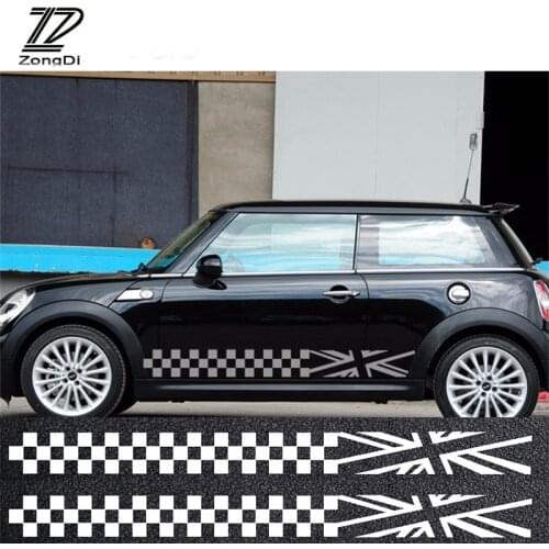 ZD 2pcs For Bmw Mini Cooper Countryman R56 R50 R53 F56 F55 R60 R57 R55 Mercedes Smart Car Styling Door Side Stickers Accessories
