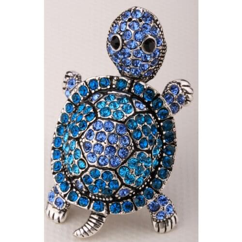 Shaky turtle tortoise stretch ring for women summer fashion jewelry W crystal antique gold & silver color wholesale dropship