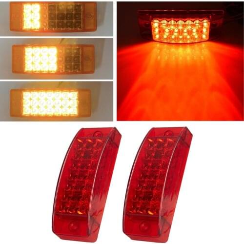 1Pair Car Truck 21 LED Rear 12V 24V Lights Rear Lamps Waterproof Tailight Tail Light Warning Parts for Trailer Caravans DC