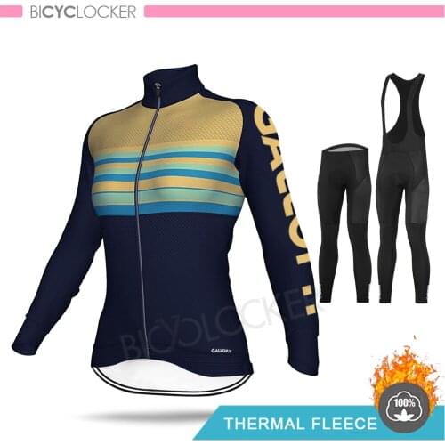 2021 Women Cycling Clothing Winter Thermal Fleece Mtb Jersey Set Fashion Female Road Bike Uniform Suit Maillot Ropa Ciclismo