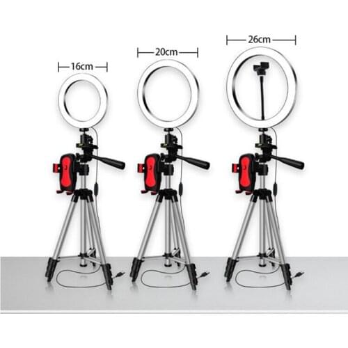 26cm Photo Ringlight Led Selfie Ring Light Phone Bluetooth Remote Lamp Photography Lighting Tripod Holder Youtube Video