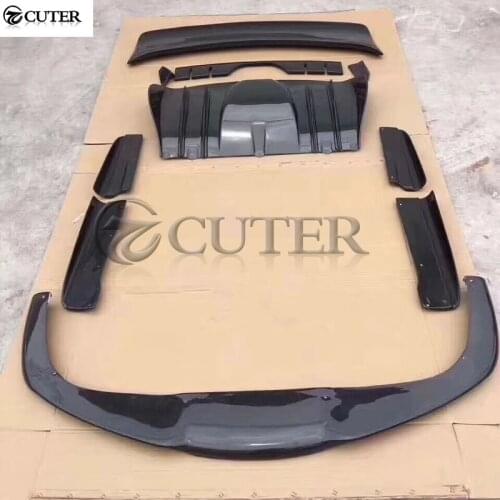 F430 Carbon fiber front rear bumper lip Back diffuser side skirts rear spoiler wings for Ferrari F430 A style body kit splitter