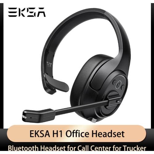 EKSA H1 Wireless Headphones with Mic Mute Noise Cancelling for Business Bluetooth Headsets for Call Center Headphones for Driver