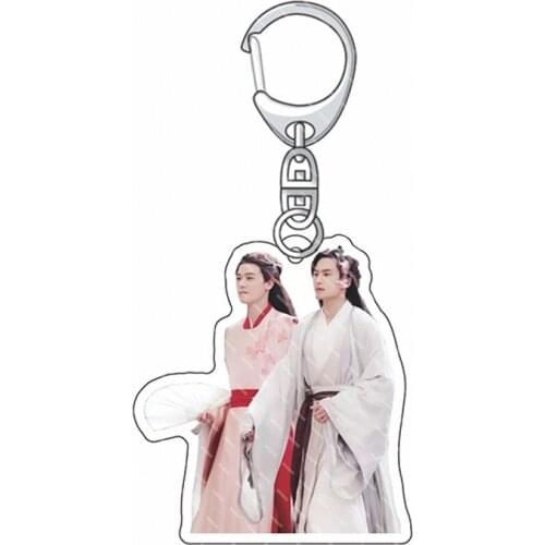 Keychain Man WORD OF HONOR Charms Acrylic Womans Key Chain Men Cartoon Pendant Key Ring Girls Funny Key Holder Jewelry Llaveros