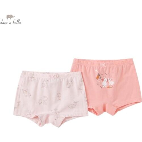 DBJ19285 dave bella baby girls fashion 2 pieces one set cotton cute cartoon letter print kids girl panties