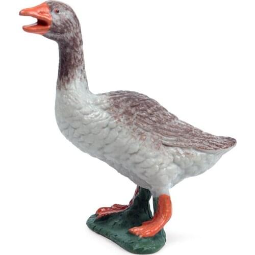 Female Grey Goose Animal Figure Collectible Toys Farm Animal Cognition Action Figures Kids Plastic Model Toys