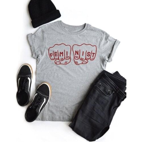 Feminist T-Shirt Hipster Aesthetic Unisex Clothes Tee Feminism Grunge Gray Tops Graphic 90s Red Print t shirt Popular Female tee