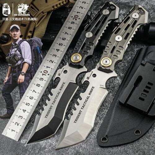 HX OUTDOORS 60HRC DC53 Steel Tactical Knife Survival Rescue Camping Hunting Knives With K Sheath EDC Tool, Dropshipping