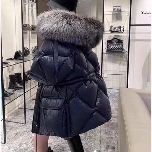 Womens Jacket Winter White Duck Down Coat Female Jacket Women Natural Fox Fur Hooded Down Parkas Woman Clothing 2020 Chaqueta