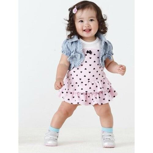 Summer 2020 New Baby Girls Clothes suit cute sleeveless cake dress+vest 2pcs newborn toddler infant clothing set