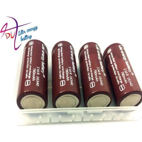 Liter energy battery 4pcs Li-ion RCR 123 3.7V 16340 780mAh Rechargeable Lithium Battery With Battery Case Laptop Batteries