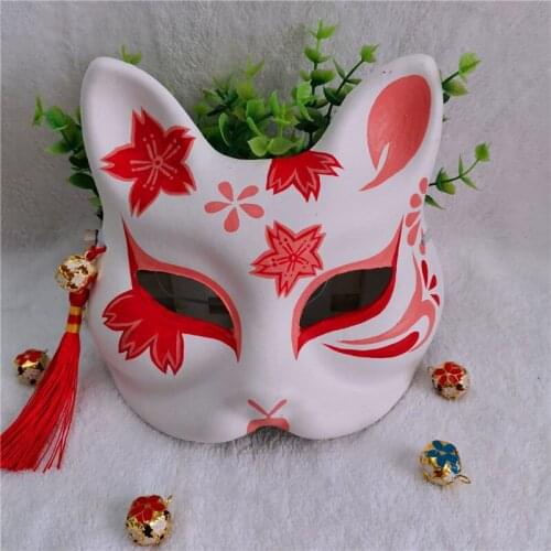 Hand-painted Cat Cosplay Fox Mask Natsumes Book of Friends PVC Half Face Halloween Masquerade Ball Party Props For Woman