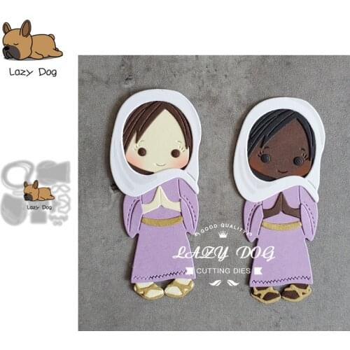 Praying Woman Easter Metal Cutting Dies Scrapbooking Stencil DIY Mold Craft Embossing Die Cuts Card Making New Dies For 2021