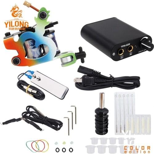 Tattoo Kit Coil Tattoo Machine Gun Set Permanent Makeup Tattoo Machine Immortal Pigment Sets Power Supply Tattoo Supplies
