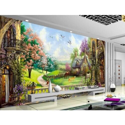Wallpapers for 3d Living room bedroom European oil painting landscape customize 2019 mural wallpaper
