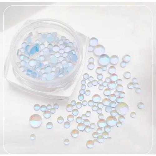 Clear Tears Nail Art Decorations Aurora Diamond Candy Pearl Mixed Size DIY Nail Art Colorful Round Diamond 3D Nail Art Jewelry