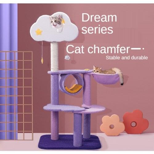 Cat Climbing Frame, Cat Litter, Cat Tree, One Solid Wood Scratching Post, Large Cat Scratching Board, Toy Platform