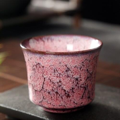 Jianzhan Kiln Baked Single Cup Colorful Temmoku Glaze Cup Ceramic Cup Master Cup Tea Bowl Personal Cup
