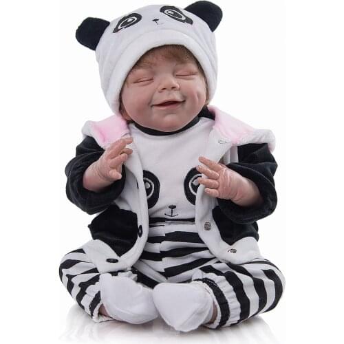 50 cm Super real Silicone Reborn Baby Dolls Rooted Fiber Hair Cute Cloth Body Bebe reborn toys for children present