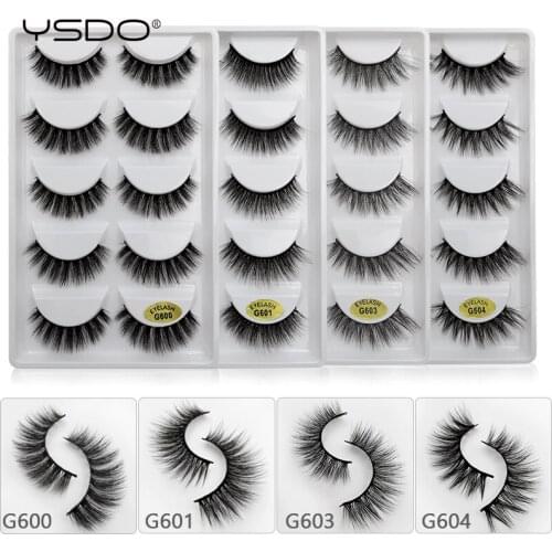 YSDO 10 Boxes Mink Eyelashes Cruelty Free Lashes Maquiagem Natural false Eyelashes Faux Cils Eyelash Extension 3d Mink Lashes G6
