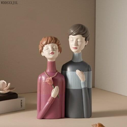 WDDSXXJSL Nordic Creative Color by hand Character Sculpture Decoration Resin Crafts Home Living Room Desktop Resin Decoration