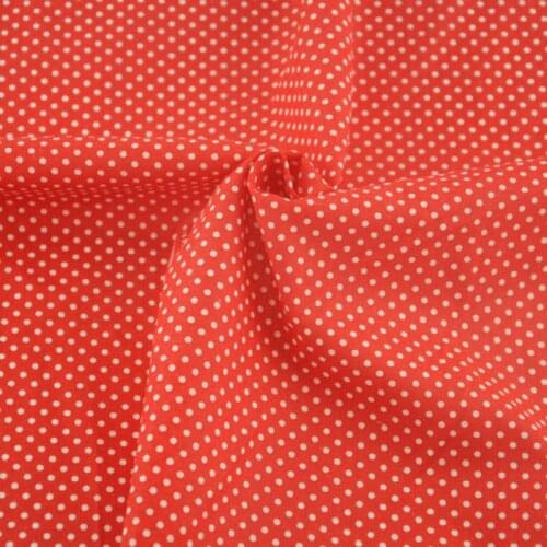 Booksew 100% Cloth Cotton Tecido Sewing Textile Fabric Patchwork White Dots Design Red Colour Fat Quarter Art Work Curtain