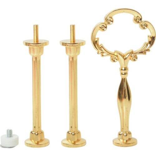 3-Tier Big Sunflower Heavy Metal Fruits Cakes Stand Holder Stand Replacement Accessories Gold Silver Colors