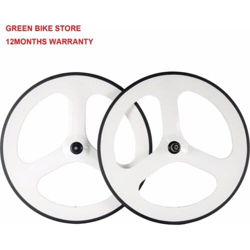 Full Carbon Fibre T700 Tri Spoke Wheel 65mm Depth 3 Spoke Wheel Road Bike Wheels Clincher Tubular Carbon Wheelset