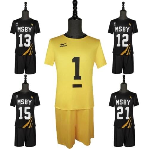 Haikyuu Cosplay Costume Summer Short Sleeve MSBY Volleyball Club Hinata Shoyo Sportswear Team Jerseys Uniform