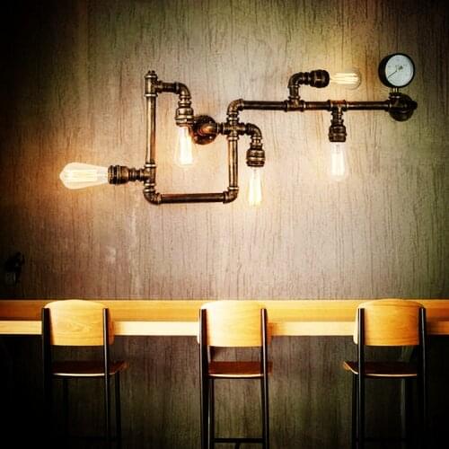 Post modern vintage wall lamp industrial design iron wall lamp for Foyer Bar Coffee Dining room Home deco bar lamp