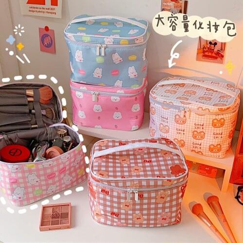 Cute Bear Large Capacity Storage Bag Girls Portable Makeup Bag Hoom Jewelry Storage Box Women Travel Daily Wash Toiletry Pouch