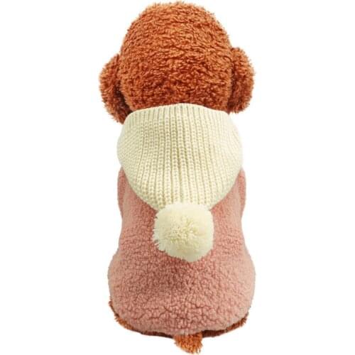 Pet Winter Autumn Lamb Wool Vest with Woolen Hat Cotton Fabric Comfortable Warm Soft Pet Dog Clothes Coat For Puppy Wholesale