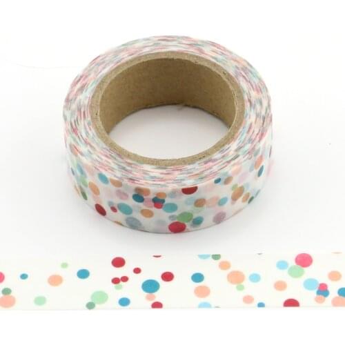 1X cute colorful dots Washi Tape Decorative Adhesive Tape Decora Diy Scrapbooking Label washi tape
