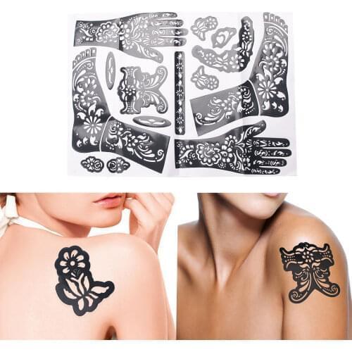 1 Sheet Reusable Waterproof Hand Body Art Stickers Unisex Temporary DIY Tools India Henna Tattoo Accessories Stickers