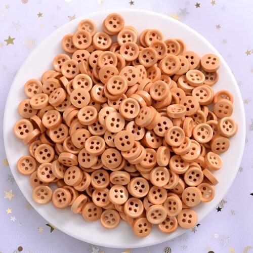 10mm 100Pcs 4 Holes Light Brown Wooden Buttons Round Solid Color Sewing Buttons Scrapbooking Garment DIY Apparel Accessories