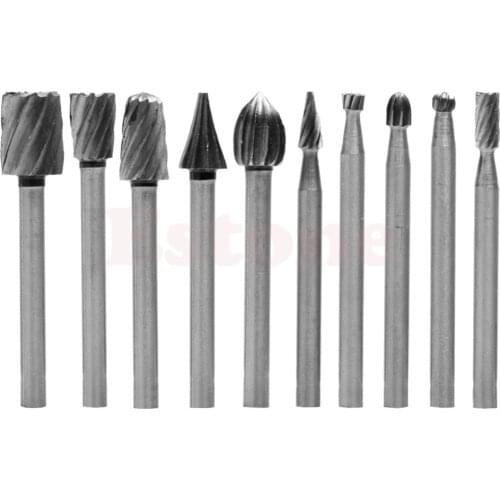 10pcs Rotary File Electric Grinding Polishing Head Engraving Cutter Wood Tool L15