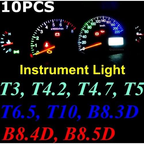 10Pcs T3 T4.2 T4.7 T5 B8.5D B8.4D B8.3D T10 W5W Led Bulb Wedge Auto Dashboard Instrument Cluster Light Car Panel Gauge Dash Lamp