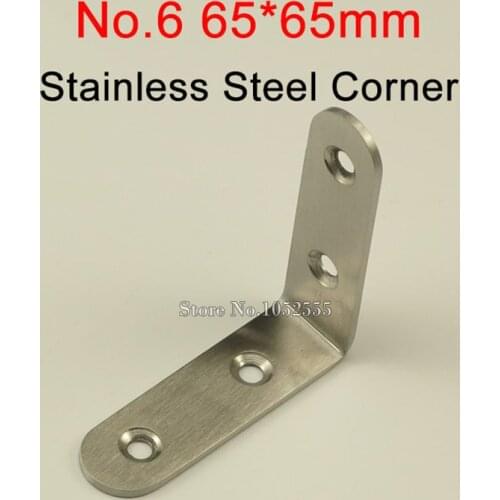 20pcs 65*65*19mm stainless steel angle bracket L shape brushed finish frame board support fruniture hardware K246
