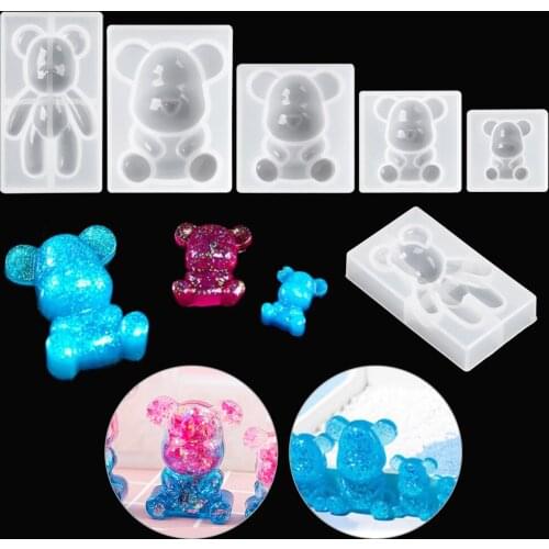 3D Teddy Bear Shape Animals Silicone Mold DIY Resin Epoxy Moulds for Jewelry Making Kids Toys Key Chain Pendant Decor