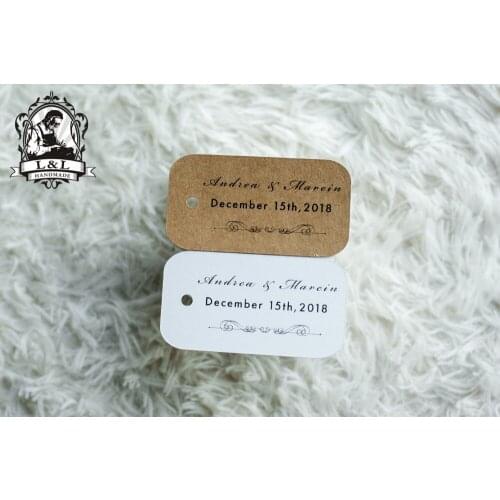 #69 200 pcs 3.5x6.5cm kraft/white paper label wedding favor tags attend a wedding Label customization Happiness sweet label