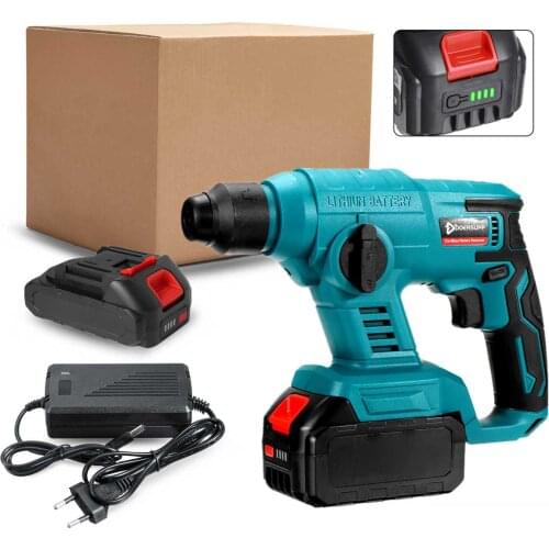 1000W Rechargeable Electric Rotary Hammer 15000mAh Cordless Multifunction Hammer Impact Drill Power Tool for Makita 18V Battery