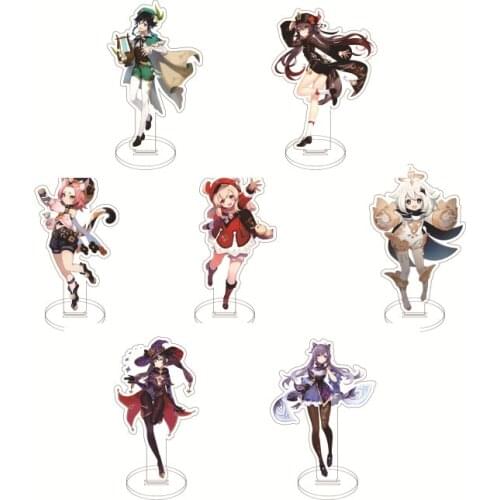 Genshin Impact Game Anime Figure Acrylic Stand Model Toy Hutao Tartaglia Xiao Qiqi Action Figures Decoration DIY Collection Gift