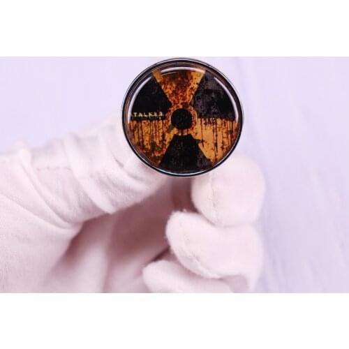 Stalker Radiation Symbol Pin Glass Cabochon Button Brooch