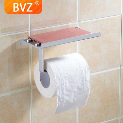 BVZ High quality wall-mounted bathroom paper towel holder napkin holder bathroom tissue box mobile phone holder tray