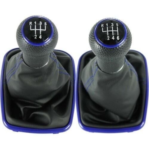 For Seat Leon 2000 2001 Toledo 1999 2000 2001 Car-Styling New 5 / 6 Speed 23mm Blue Line Gear Stick Shift Knob With Leather Boot