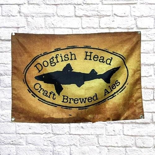 Dogfish Head Craft Brewed Ales Retro Beer Festival Banner Canvas Painting Bar Pub Home Decor Wallpaper Tapestry Vintage Flag