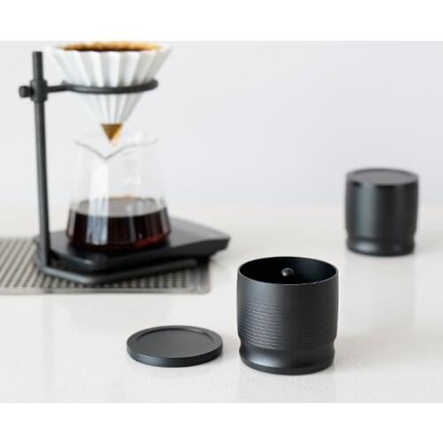 Watchget Coffee Powder Container Dosing Ring Aluminum Alloy Barista Coffee Tools Espresso Coffeeware Black for EK43 / 58mm