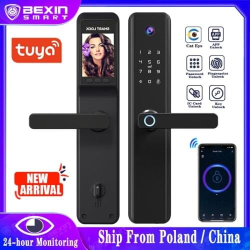 Usmart Go App WiFi Automatic Digital Fingerprint Smart Door Lock With Camera And Bell Zinc Alloy