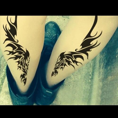 Wing Totem Print Tattoo Pantyhose